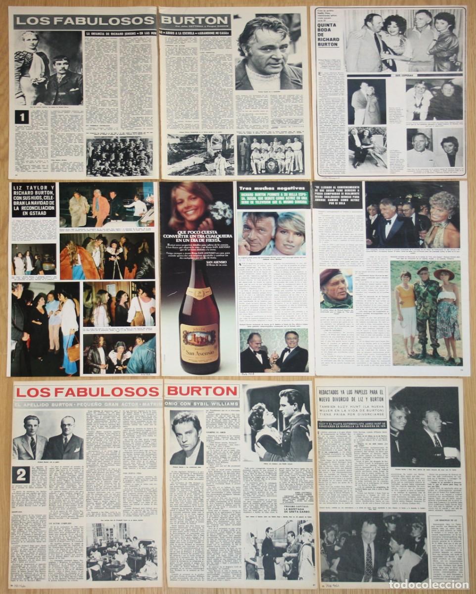 Cine: RICHARD BURTON lote prensa 1970s spain magazine clippings fotos cine actor Liz Taylor recortes