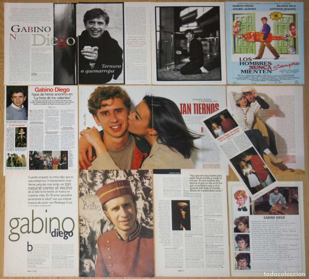 Cine: GABINO DIEGO lote prensa 1990s fotos clippings entrevistas revista cine espa&ntilde;ol actor ariadna gil