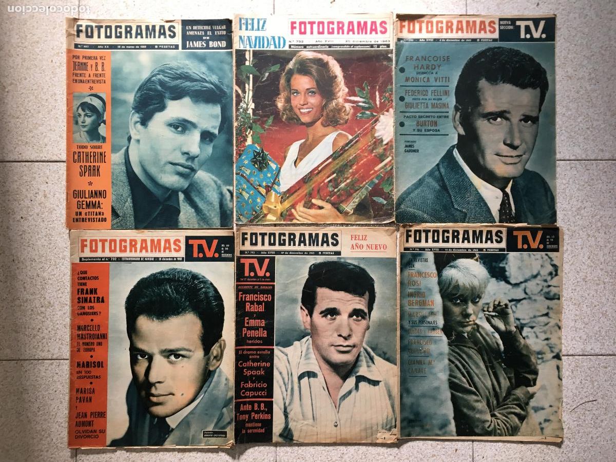 Cine: AFD38 FOTOGRAMAS REVISTA ESPA&Ntilde;OLA LOTE 6 NUMEROS 1963-65