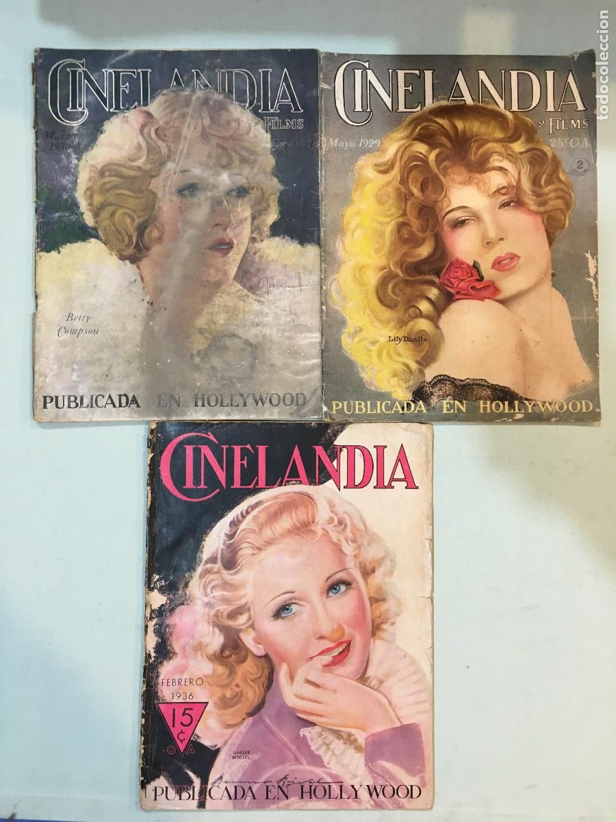 Cin&eacute;ma: AFD40 CINELANDIA REVISTA AMERICANA en ESPA&Ntilde;OL LOTE 3 NUMEROS 1929 1930 1936