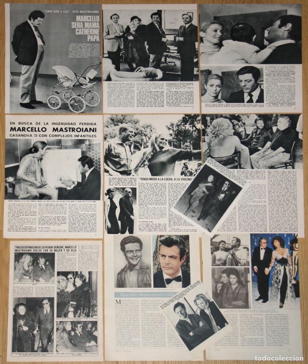 Cine: MARCELLO MASTROIANNI lote prensa 1970s spain magazine clippings fotos Italia cine actor recortes