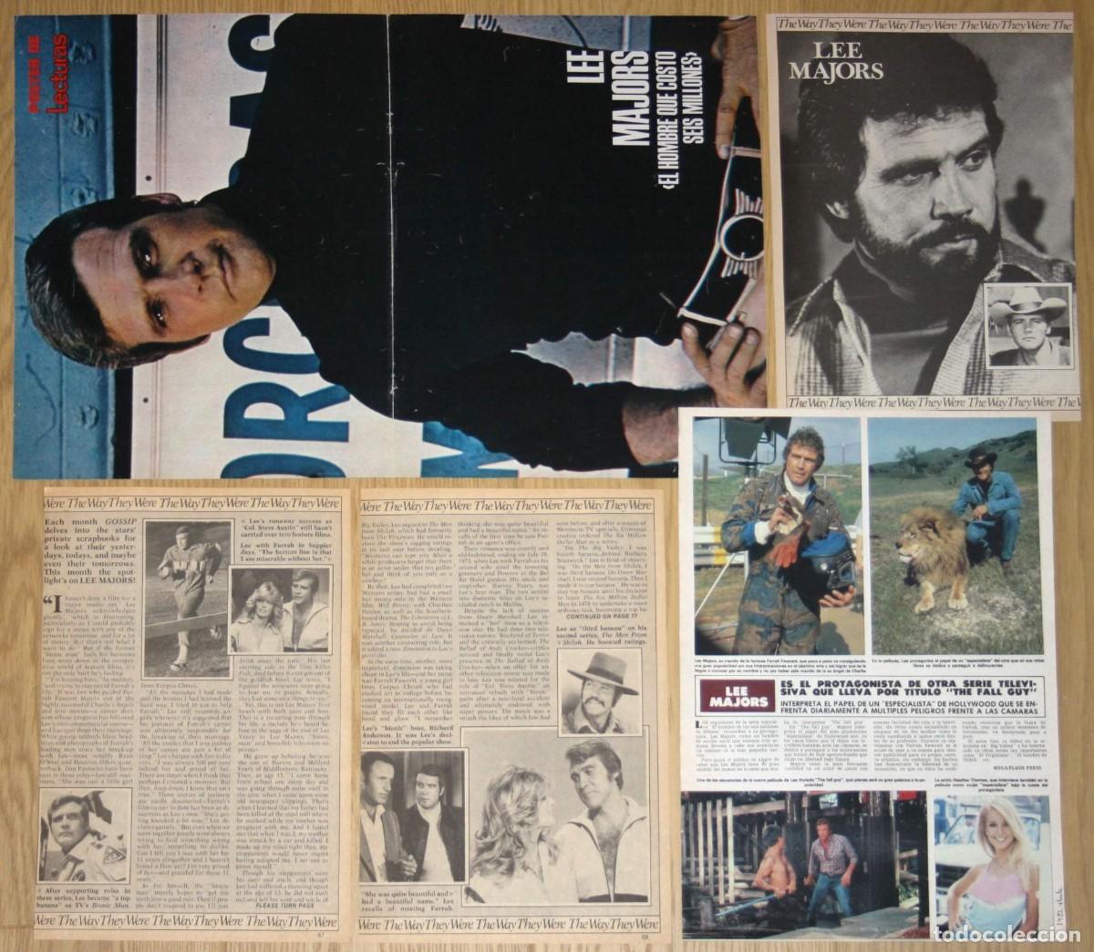 Cine: LEE MAJORS lote prensa 1970s magazine clippings poster fotos The Six Million Dollar Man TV