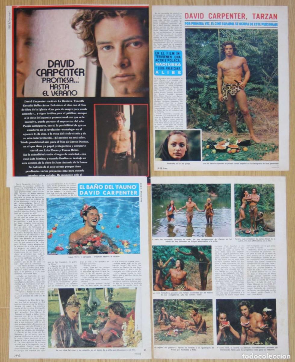Cine: DAVID CARPENTER Tarzan lote prensa 1970s actor cine clippings fotos nadiuska eloy de la iglesia