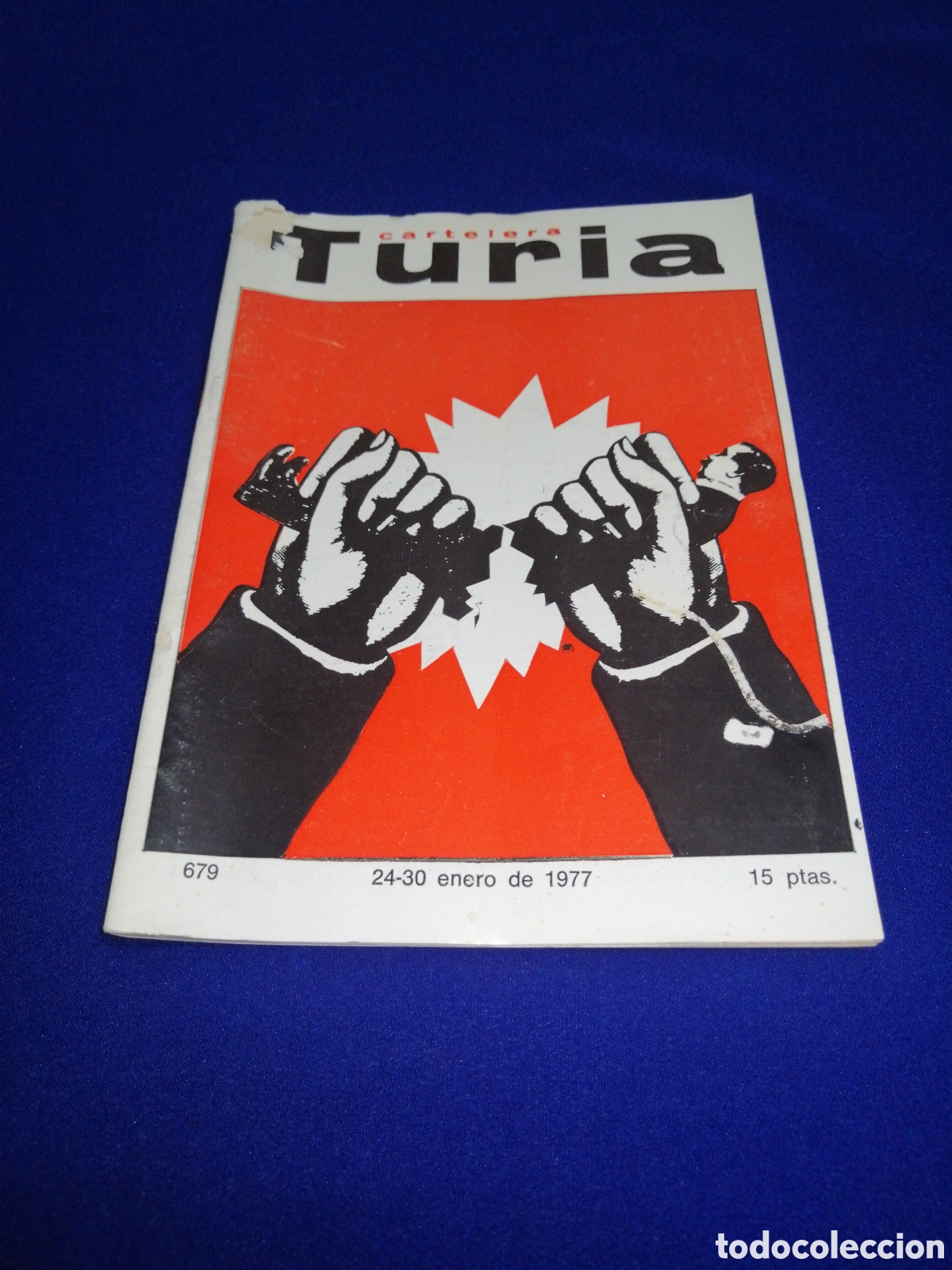 Cin&eacute;ma: CARTELERA TURIA N&Uacute;MERO 679 A&Ntilde;O 1977 PORTADA JAVIER AGUIRRE
