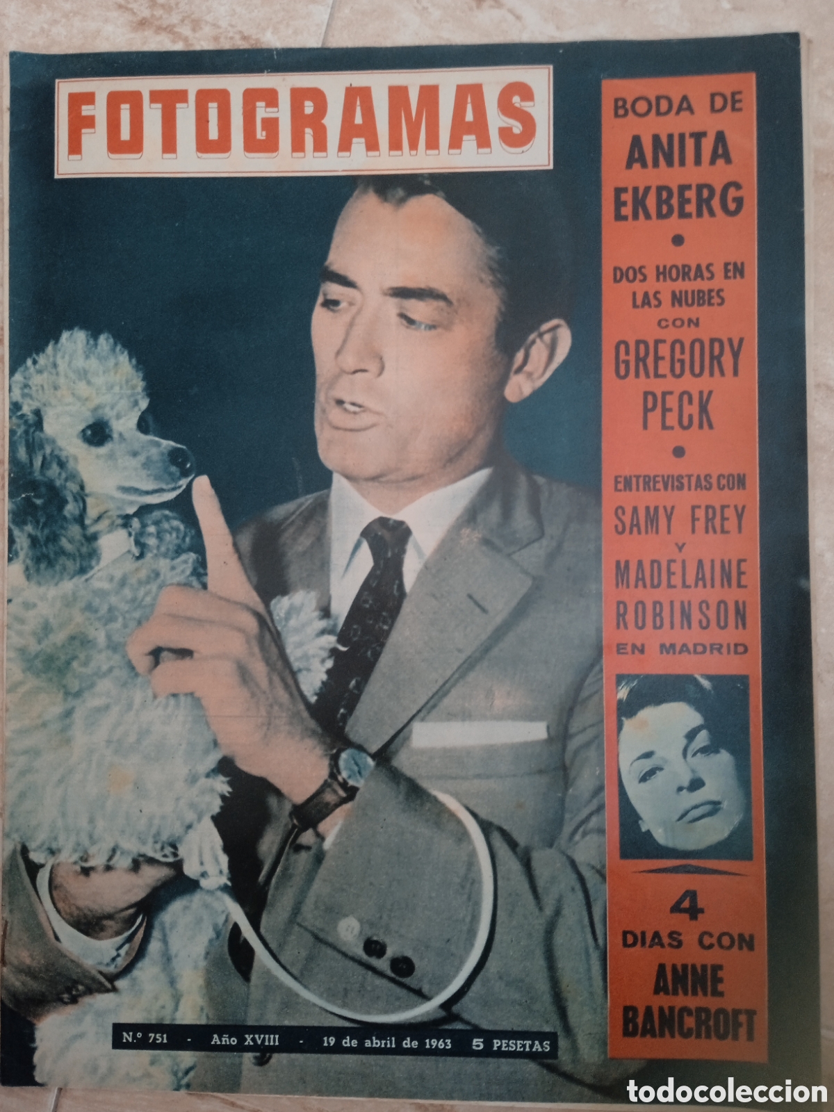 Cine: Fotogramas n&deg;751 Gregory Peck Anita Ekberg Anne Bancroft