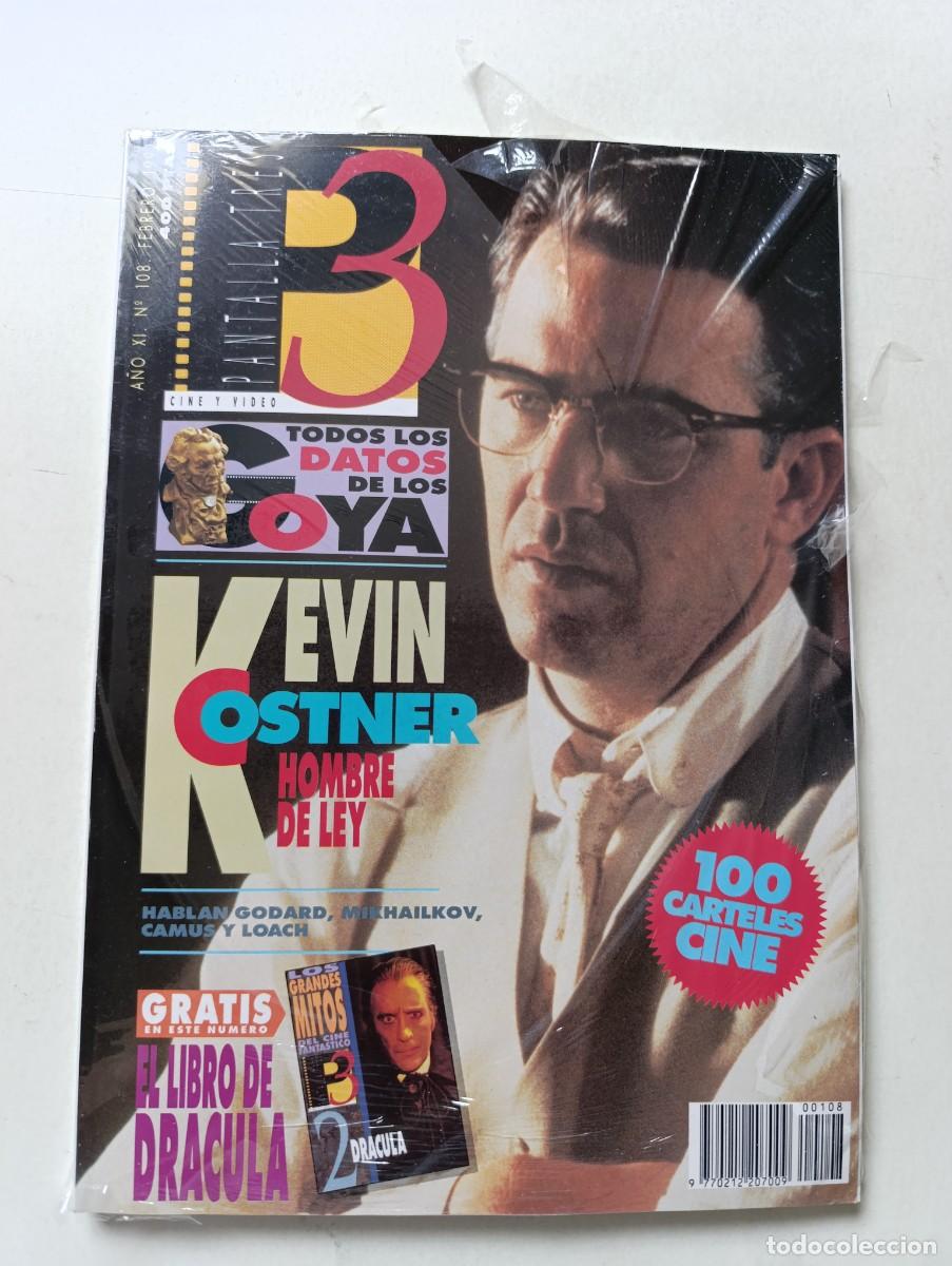 Cine: Revista PANTALLA TRES 3 n&ordm; 108 + Dr&aacute;cula NUEVA Kevin Costner Pedro Almod&oacute;var Tacones Lejano Los Goya
