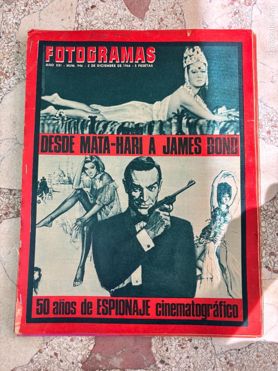 Cine: FOTOGRAMAS N&ordm; 946 A&Ntilde;O 1966. JAMES BOND EN PORTADA. SEAN CONNERY. MATA HARI.