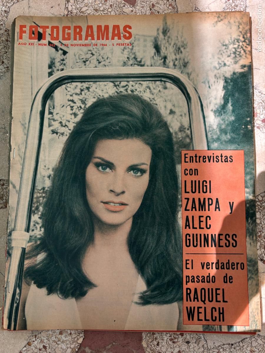 Cine: FOTOGRAMAS N&ordm; 942 A&Ntilde;O 1966. RAQUEL WELCH EN PORTADA. LUIGI ZAMPA. ALEC GUINNESS.