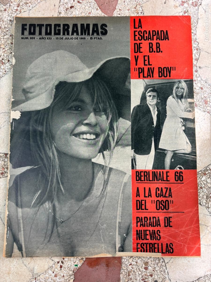 Cine: FOTOGRAMAS N&ordm; 926 A&Ntilde;O 1966. BRIGITTE BARDOT EN PORTADA. BERLINALE 66. CLAUDINE Y DOUGLAS JR.