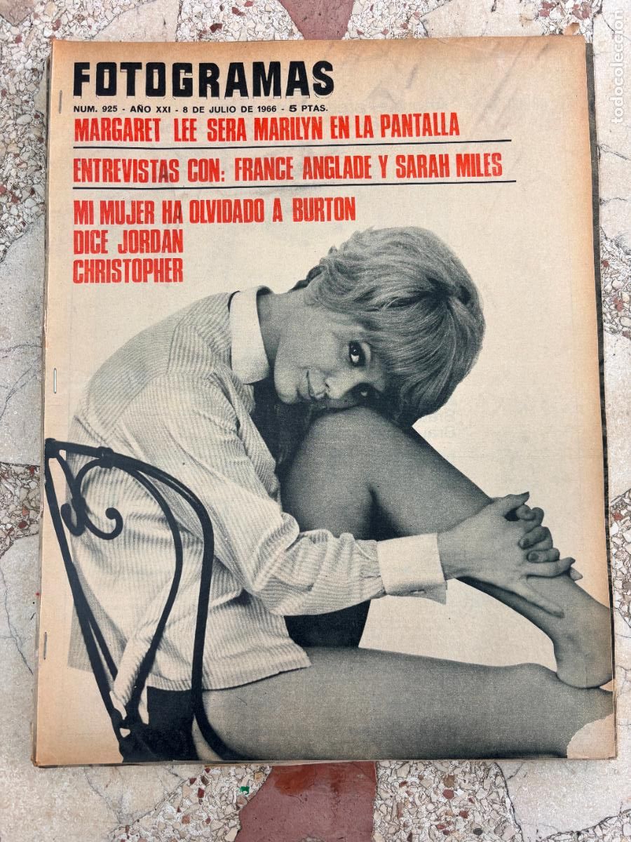 Cine: FOTOGRAMAS N&ordm; 925 A&Ntilde;O 1966. FRANCE ANGLADE EN PORTADA. SATAH MILES. JORDAN CHRISTOPHER.