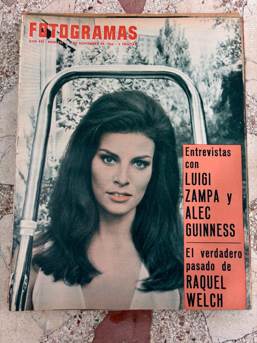 Cine: FOTOGRAMAS N&ordm; 942 A&Ntilde;O 1966. RAQUEL WELCH EN PORTADA. LUIGI ZAMPA. ALEC GUINNESS.