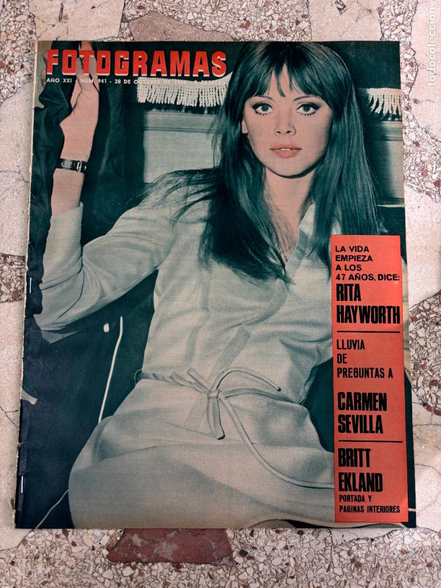Cine: FOTOGRAMAS N&ordm; 941 A&Ntilde;O 1966. BRITT EKLAND EN PORTADA. RITA HAYWORTH. CARMEN SEVILLA.