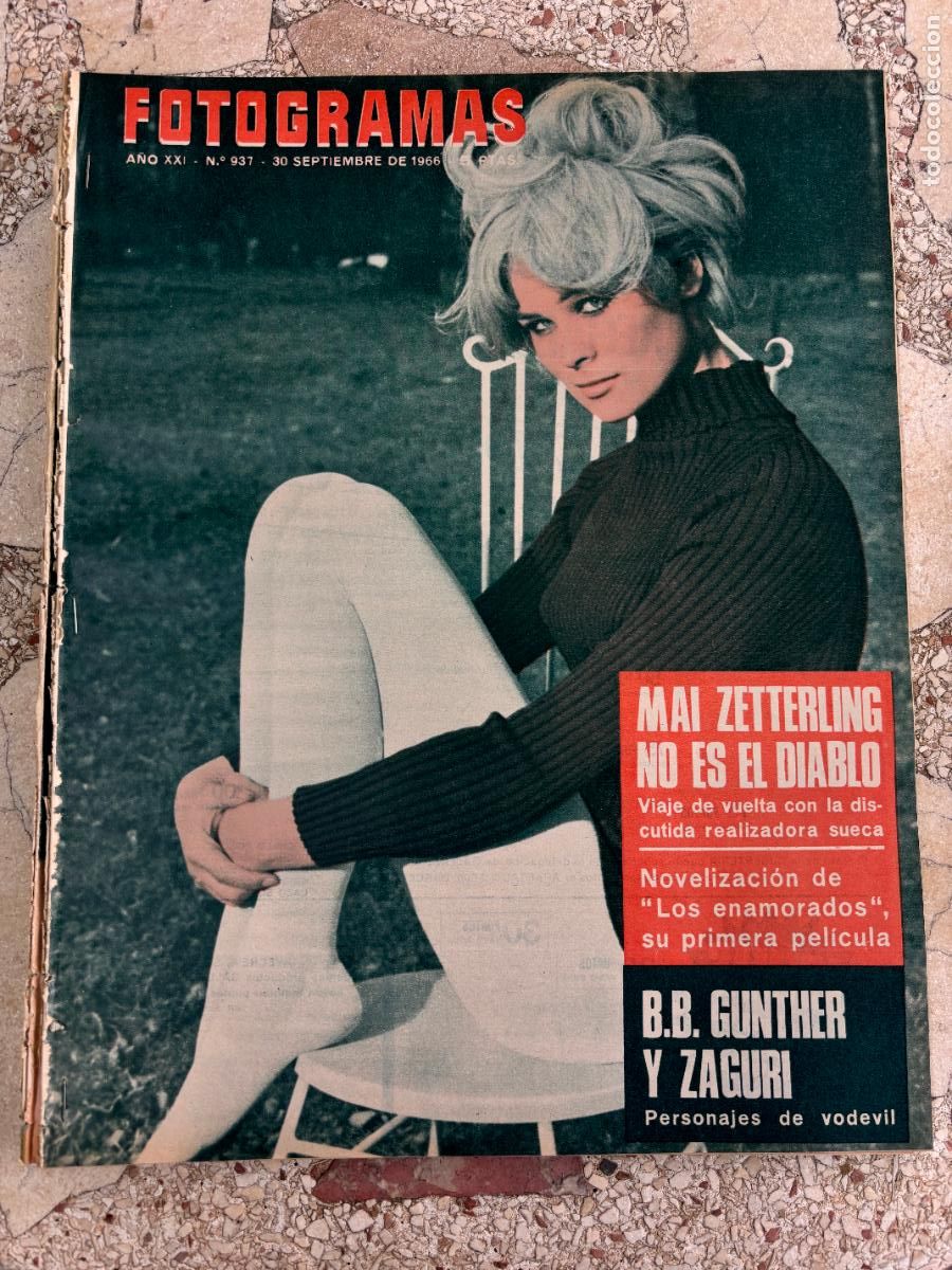 Cine: FOTOGRAMAS N&ordm; 937 A&Ntilde;O 1966. BARBARA BOLD EN PORTADA. MAI ZETTERLING. ZAGURI. B.B. GUNTHER.