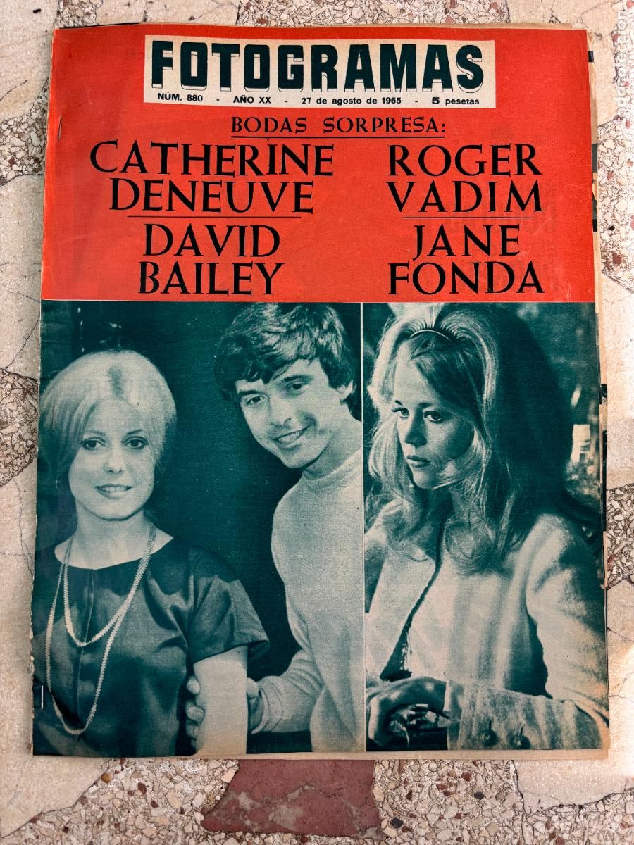 Cine: FOTOGRAMAS N&ordm; 880 A&Ntilde;O 1965. JANE FONDA, DAVID BAILEY Y CATHERINE DENEUVE EN PORTADA.