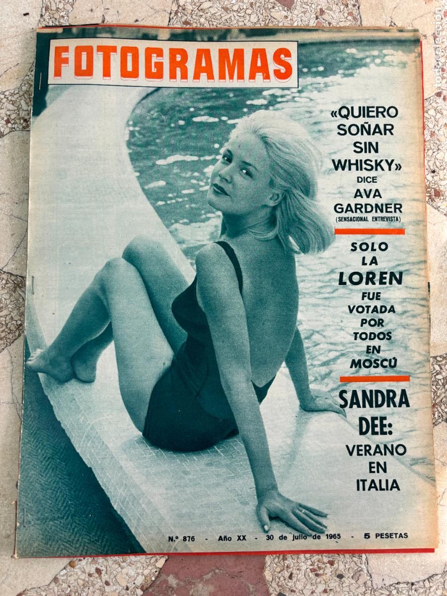 Cine: FOTOGRAMAS N&ordm; 876 A&Ntilde;O 1965. SANDRA DEE EN PORTADA. AVA GARDNER. GRETA GARBO. OMAR SHARIF.