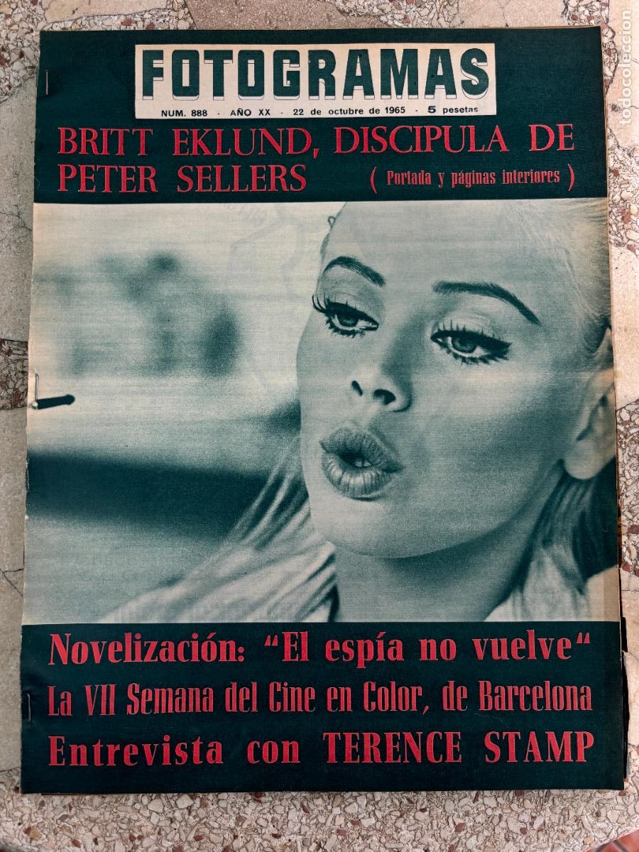 Cine: FOTOGRAMAS N&ordm; 888 A&Ntilde;O 1965. BRITT ECKLUND EN PORTADA. ENTREVISTA TERENCE STAMP. PETER SELLERS.