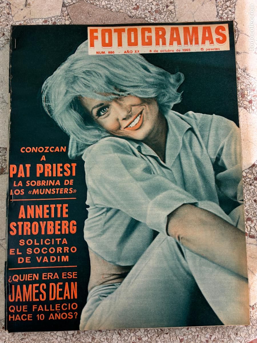 Cine: FOTOGRAMAS N&ordm; 886 A&Ntilde;O 1965. PAT PRIEST EN PORTADA. ANNETTE STROYBERG. JAMES DEAN.