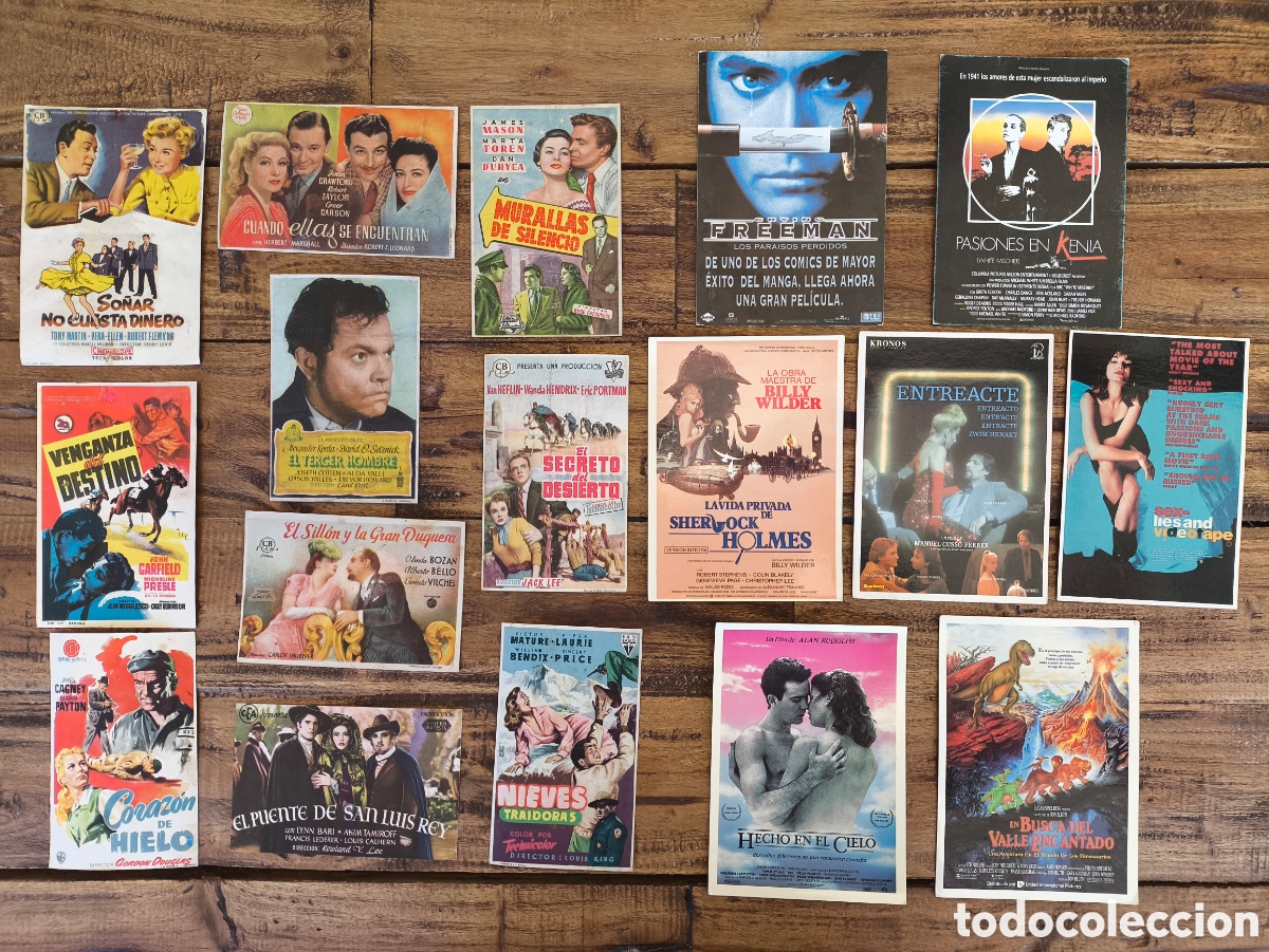 Cine: Lote postales antiguos folletos tarjetas programa de mano pel&iacute;culas de cine