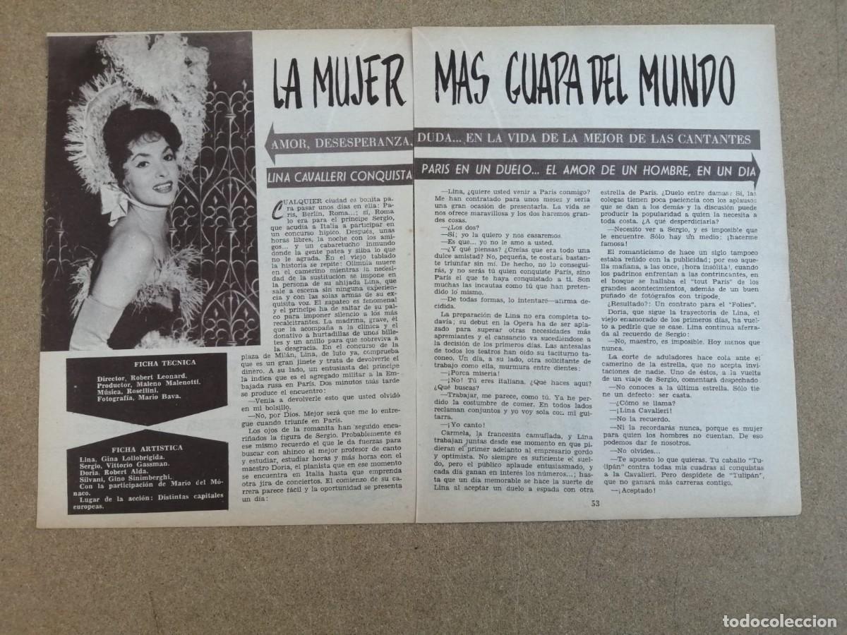 Cine: CRITICA CINEMATOGRAFICA. LA MUJER MAS GUAPA DEL MUNDO (GINA LOLLOBRIGIDA - VITTORIO GASSMAN)