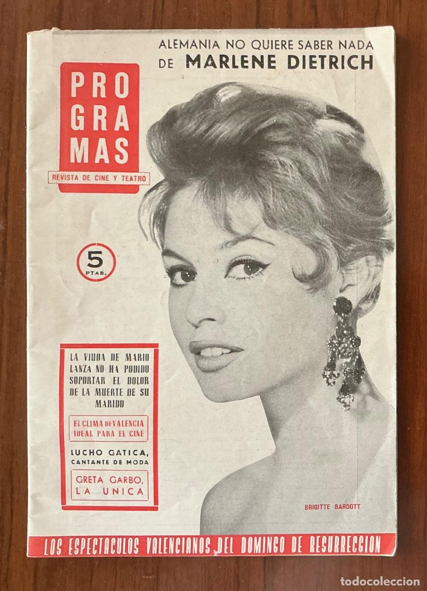 Cine: REVISTA DE CINE Y TEATRO PROGRAMAS A&Ntilde;O I N&Uacute;MERO I 1960 VALENCIA BRIGITTE BARDOT