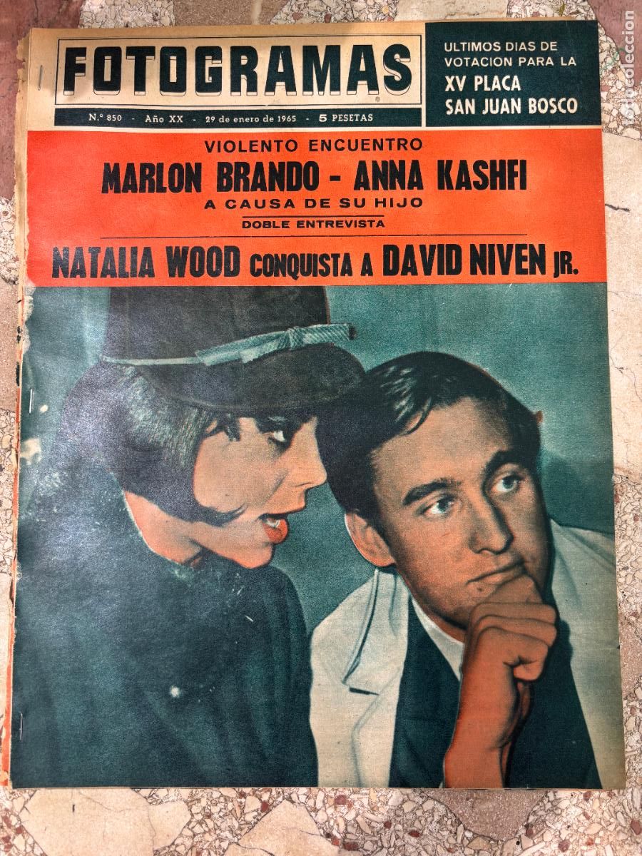 Cine: FOTOGRAMAS N&ordm; 850 A&Ntilde;O 1965. NATHALIE WOOD Y DAVID NIVEN EN PORTADA. MARLON BRANDO Y ANNA KASHFI.
