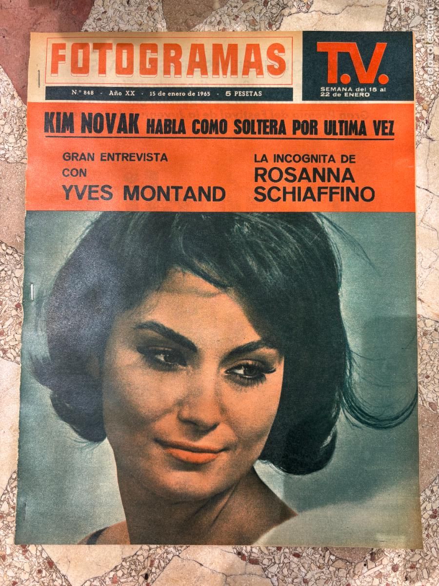 Cine: FOTOGRAMAS N&ordm; 848 A&Ntilde;O 1965. ROSSANA SCHIAFFINO EN PORTADA. YVES MONTAND. KIM NOVAK.