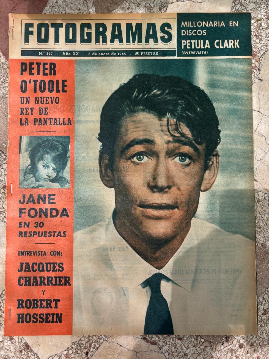 Cine: FOTOGRAMAS N&ordm; 847 A&Ntilde;O 1965. PETER O'TOOLE EN PORTADA. JANE FONDA. ENTREVISTA A PETULA CLARK