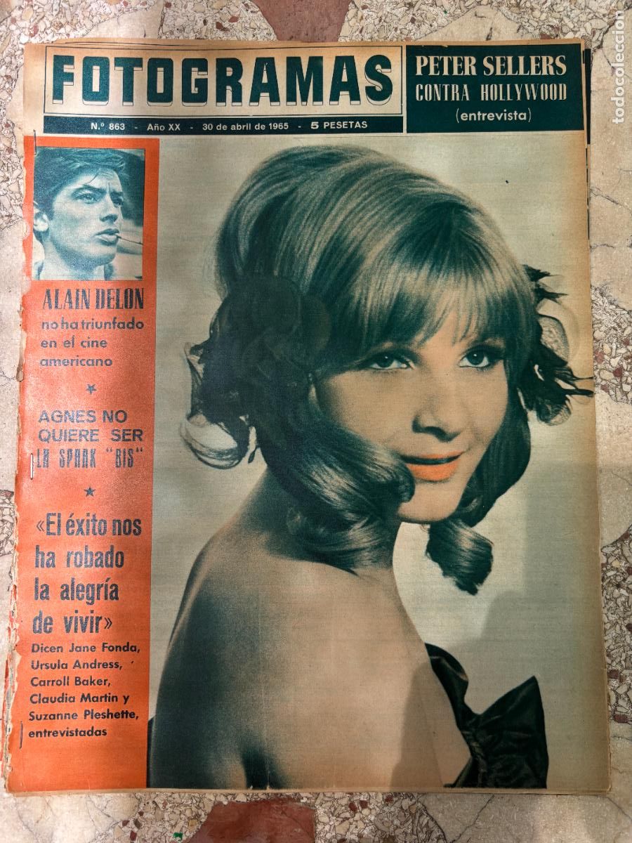 Cine: FOTOGRAMAS N&ordm; 863 A&Ntilde;O 1965. AGNES SPAAK EN PORTADA. ALAIN DELON. ENTREVISTA PETER SELLERS.