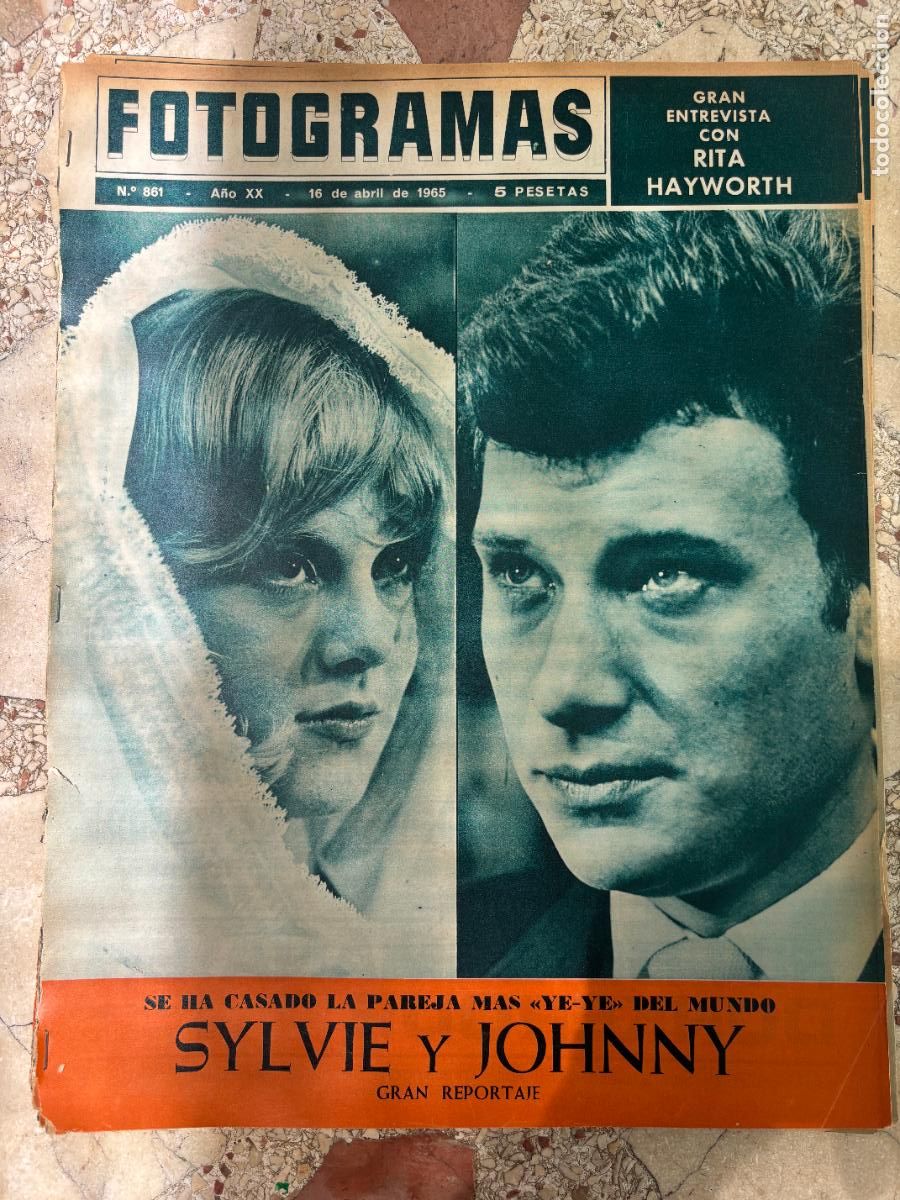 Cine: FOTOGRAMAS N&ordm; 861 A&Ntilde;O 1965. SYLVIE VARTAN Y JOHNNY HALLYDAY EN PORTADA. ENTREVISTA RITA HAYWORTH.