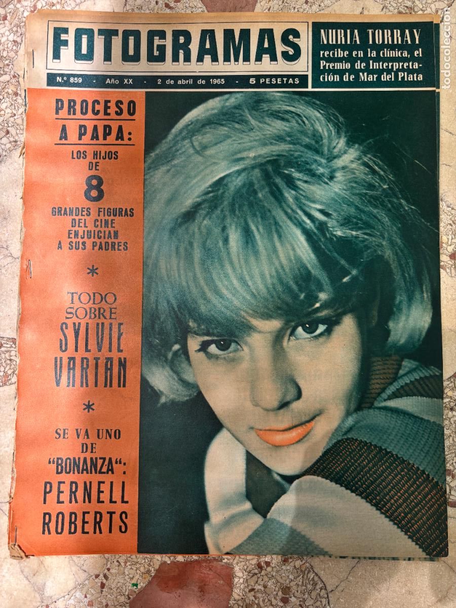 Cine: FOTOGRAMAS N&ordm; 859 A&Ntilde;O 1965. SYLVIE VARTAN EN PORTADA. NURIA TORRAY. PERNELL ROBERTS.