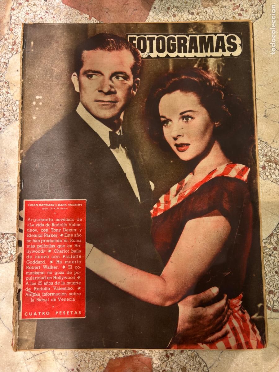 Cine: FOTOGRAMAS N&ordm; 147. SUSAN HAYWARD Y DANA ANDREWS EN PORTADA. CLAIRE TREVOR. TONY DEXTER.