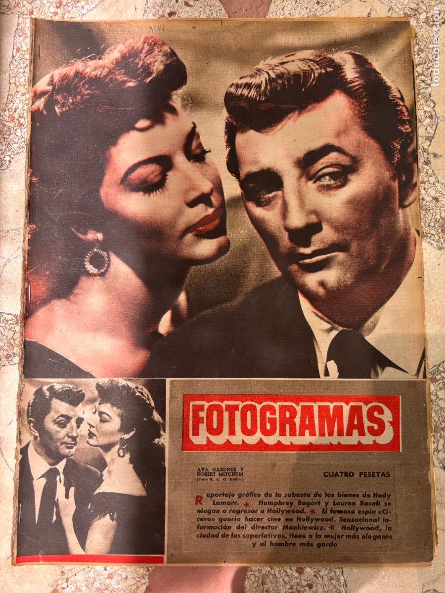 Cine: FOTOGRAMAS N&ordm; 144. AVA GARDNER Y ROBERT MITCHUM EN PORTADA. HUMPHREY BOGART. LAUREN BACALL.