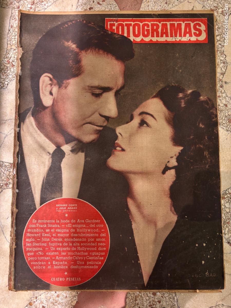 Cine: FOTOGRAMAS N&ordm; 143. RICHARD CONTE Y JULIE ADAMS EN PORTADA. BODA DE AVA GARDNER Y FRANK SINATRA.