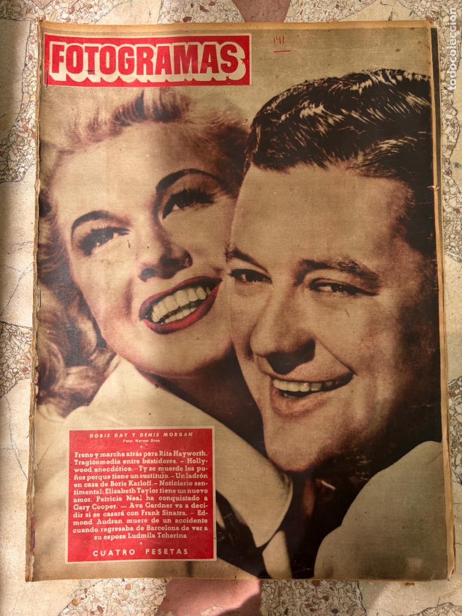 Cine: FOTOGRAMAS N&ordm; 141. DORIS DAY Y DENIS MORGAN EN PORTADA. RITA HAYWORTH. AVA GARDNER.