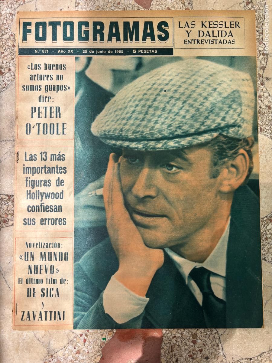 Cine: FOTOGRAMAS N&ordm; 871 A&Ntilde;O 1965. PETER O'TOOLE EN PORTADA. CESARE ZAVATTINI. VITTORIO DE SICA.