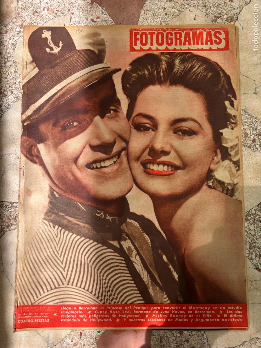 Cine: FOTOGRAMAS N&ordm; 156. JOHN ERICSON Y PIER ANGELI. BING CROSBY. CLARK GABLE Y AVA GARDNER.