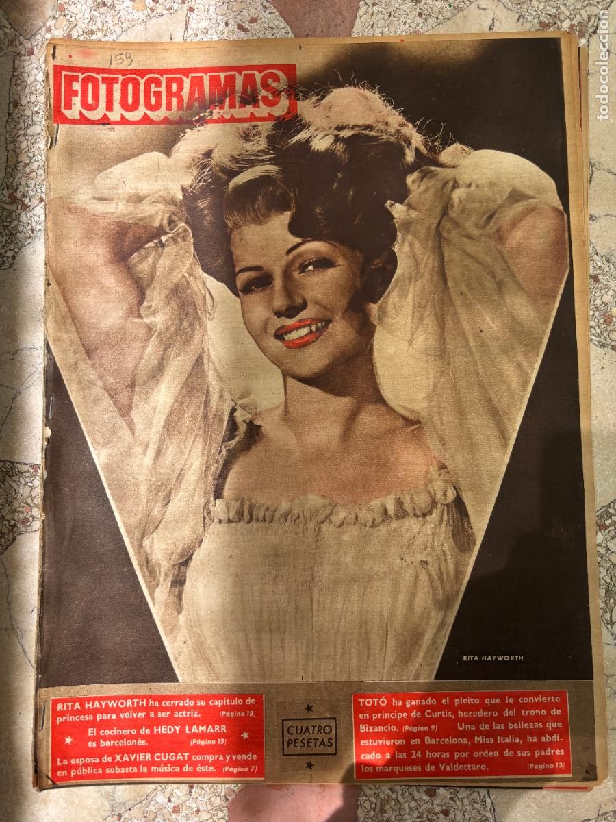 Cine: FOTOGRAMAS N&ordm; 153. RITA HAYWORTH EN PORTADA. HEDY LAMARR. XAVIER CUGAT. MARLON BRANDO.