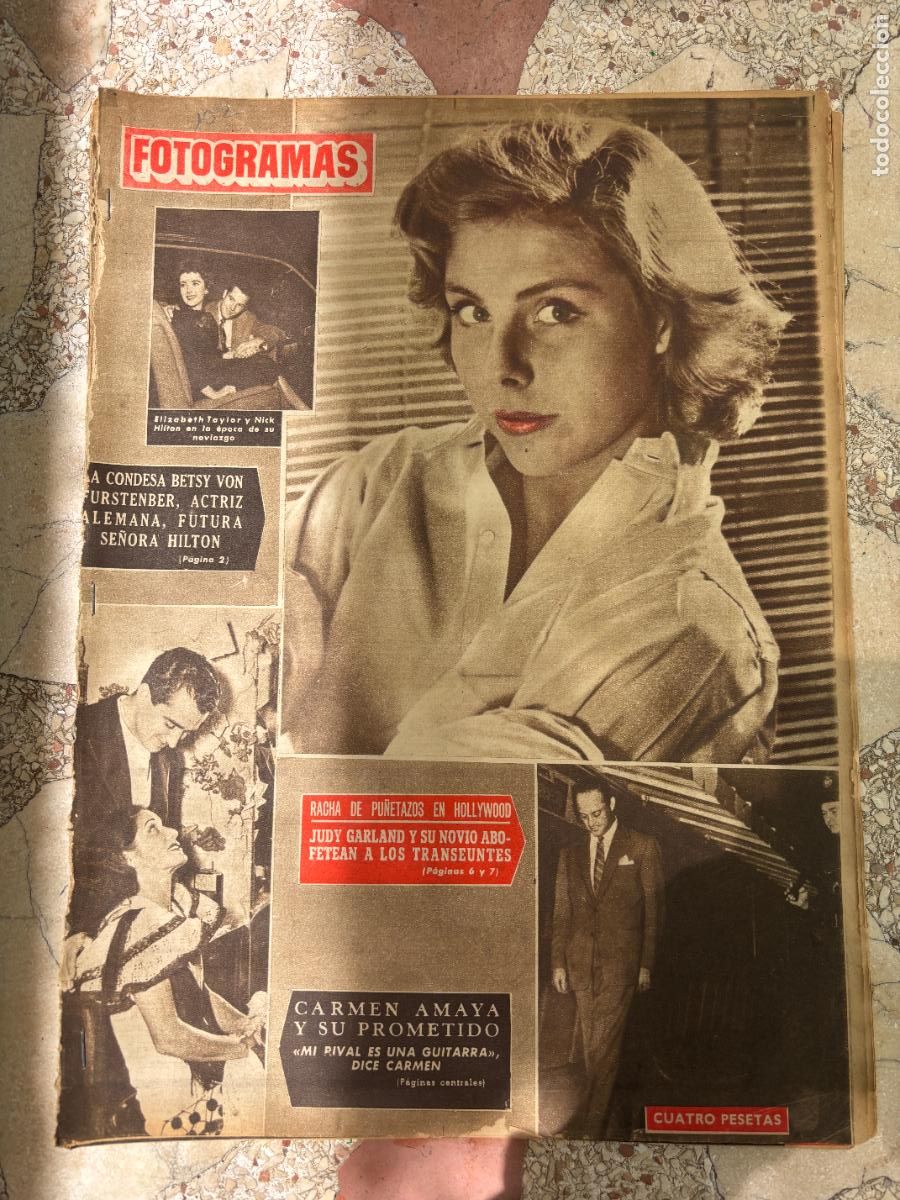 Cine: FOTOGRAMAS N&ordm; 152. BETSY VON FURSTENBERG EN PORTADA. CARMEN AMAYA Y SU PROMETIDO. JUDY GARLAND.
