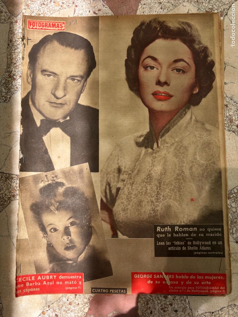 Cine: FOTOGRAMAS N&ordm; 151. RUTH ROMAN EN PORTADA. CECILE AUBRY. GEORGE SANDERS. CARY GRANT.