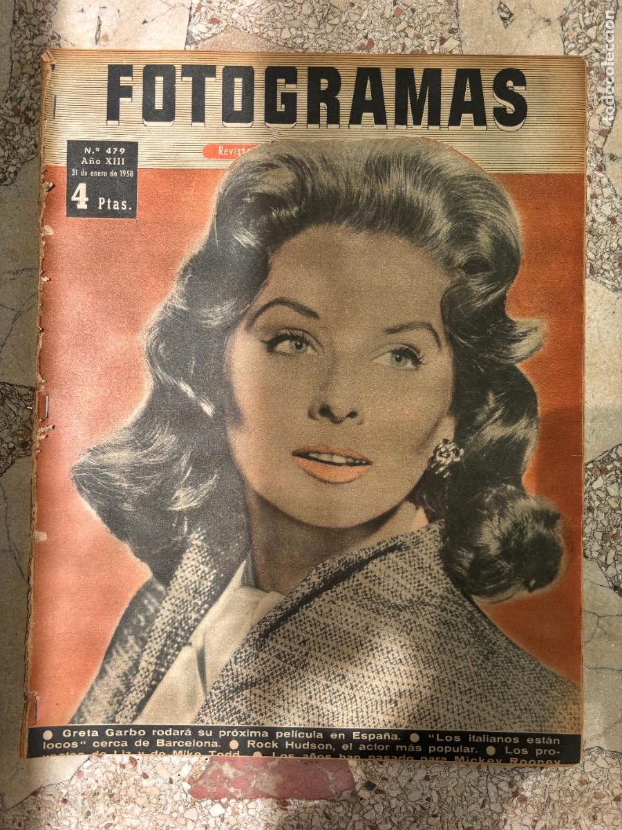 Cine: FOTOGRAMAS N&ordm; 479 A&Ntilde;O 1958. GRETA GARBO. ROCK HUDSON. DON MURRAY. SHEILAH GRAHAM.