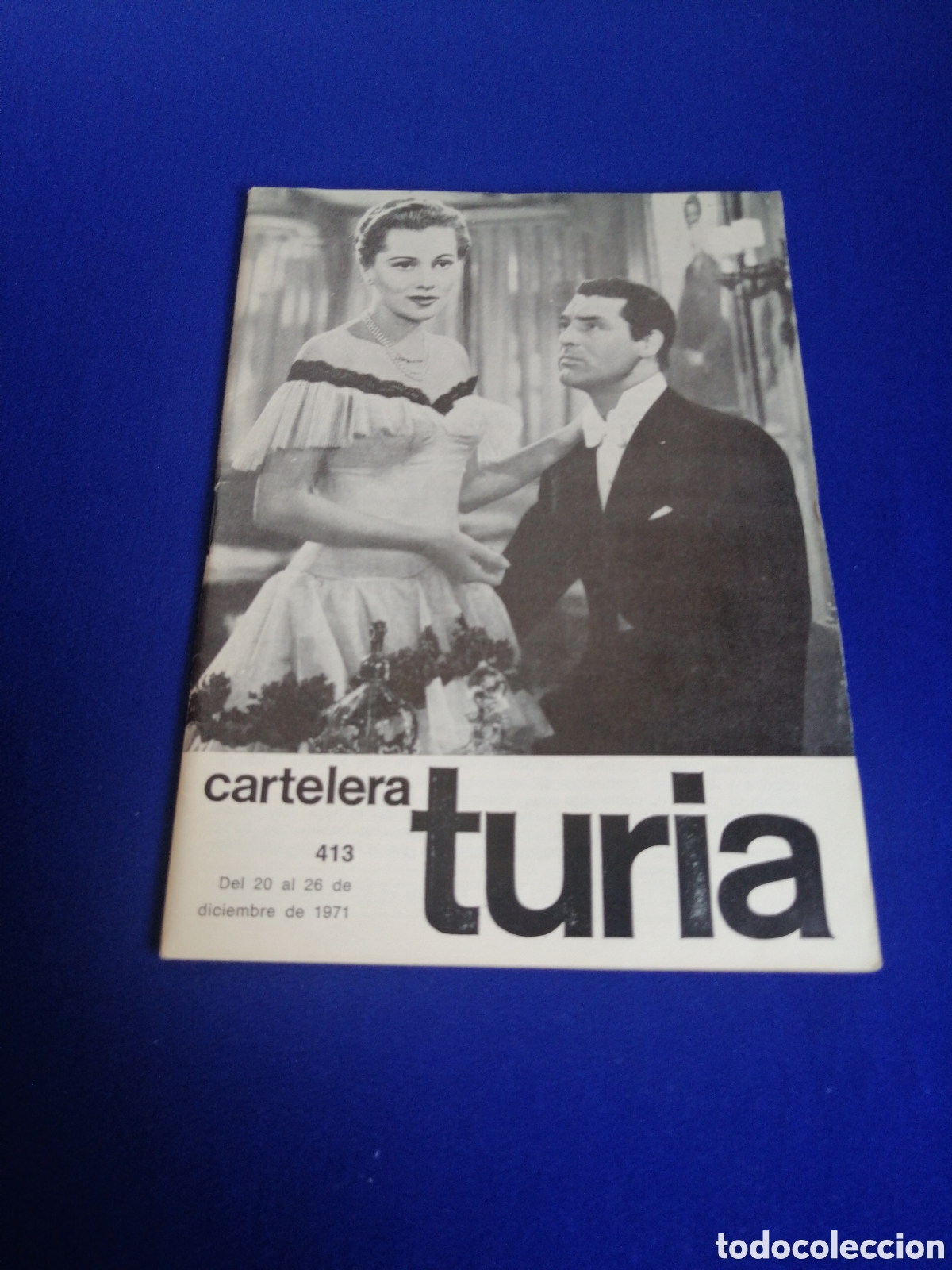 Cine: CARTELERA TURIA N&Uacute;MERO 413 A&Ntilde;O 1971 PORTADA JOAN FONTAINE PUBLICIDAD GIMNASIO ESPLUGUES VALENCIA