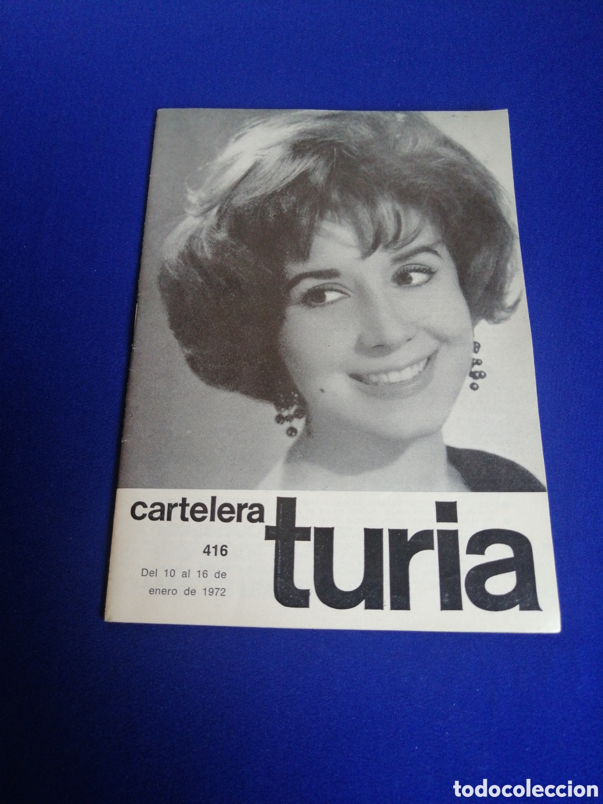 Cine: CARTELERA TURIA N&Uacute;MERO 416 A&Ntilde;O 1972 PORTADA COCHITA VELASCO - PUBLICIDAD GIMNASIO FEMENINO ESPLUGUES