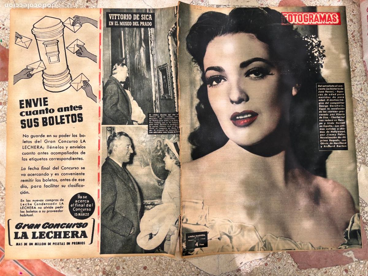 Cine: FOTOGRAMAS N&ordm; 225. LINDA DARNELL EN PORTADA. JUNE HAVER. GEORGE GERSHWIN. OLIVIA DE HAVILLAND.