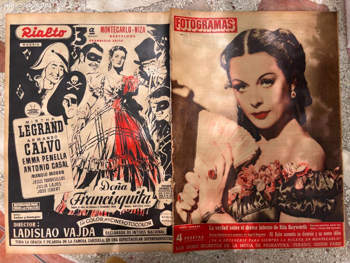 Cine: FOTOGRAMAS N&ordm; 221. HEDY LAMARR EN PORTADA. RITA HAYWORTH. GEORGE SANDERS. INGRID BERGMAN.
