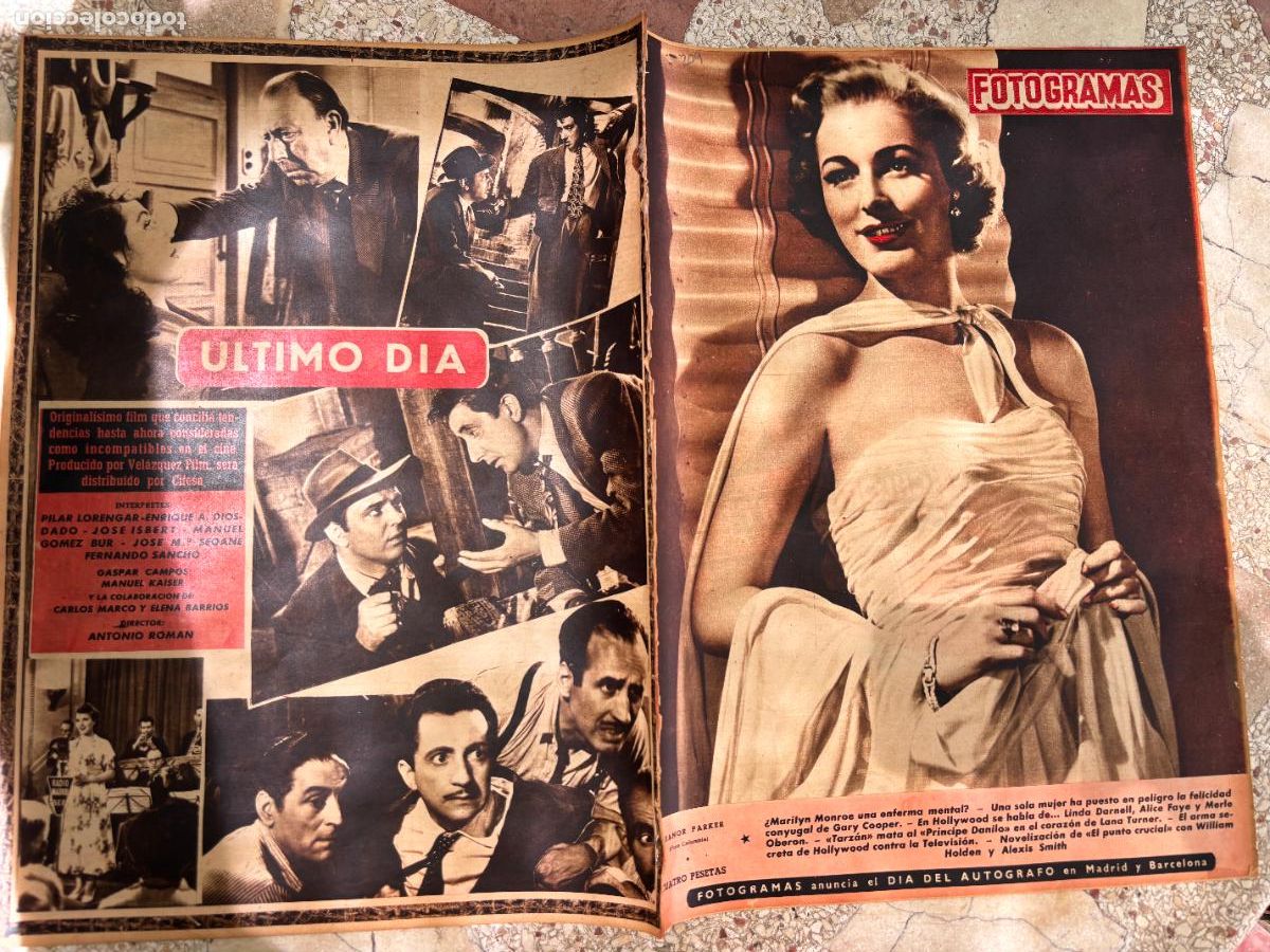 Cine: FOTOGRAMAS N&ordm; 209. ELEANOR PARKER EN PORTADA. MARILYN MONROE. GARY COOPER. WILLIAM HOLDEN.
