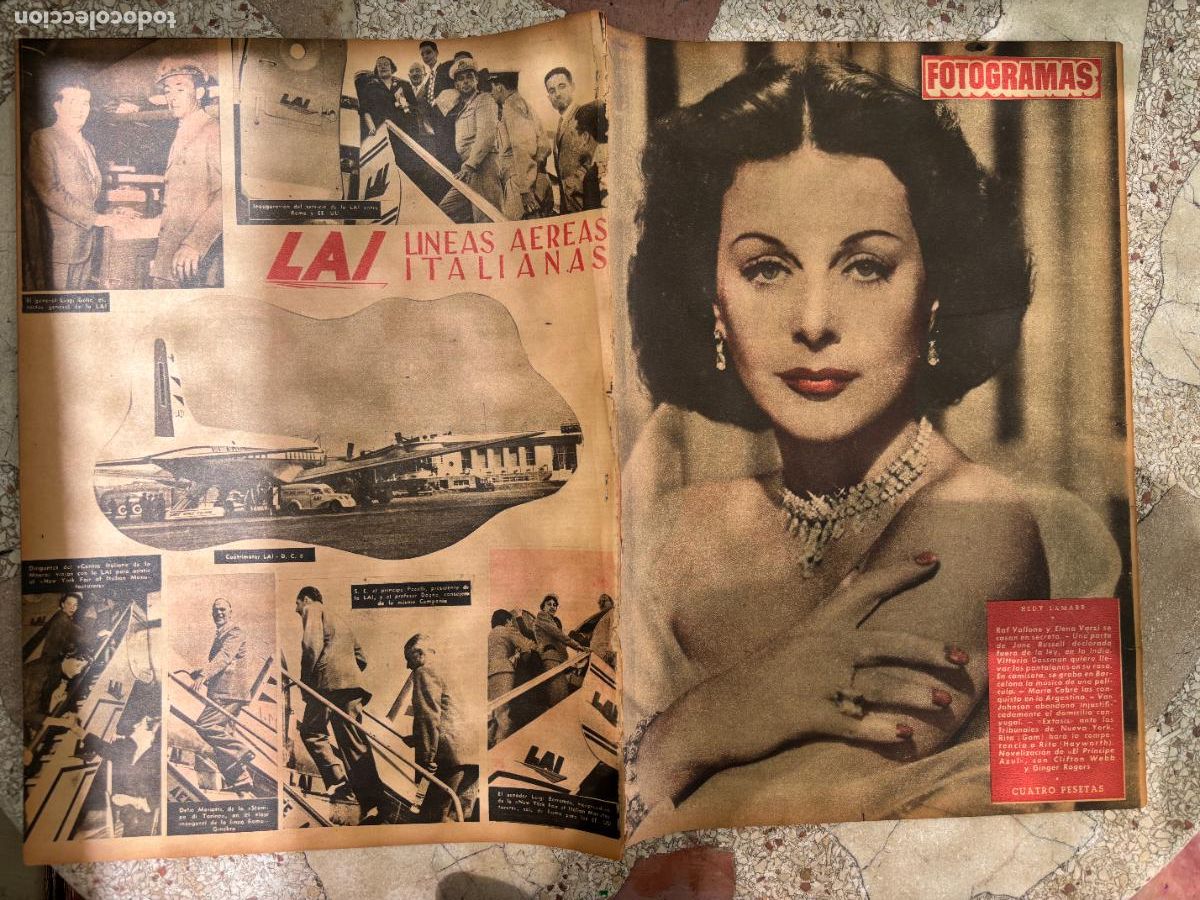 Cine: FOTOGRAMAS N&ordm; 195. HEDY LAMARR EN PORTADA. ROF VALLONE. ELENA VARZI. JANE RUSSELL. VITTORIO GASSMAN.
