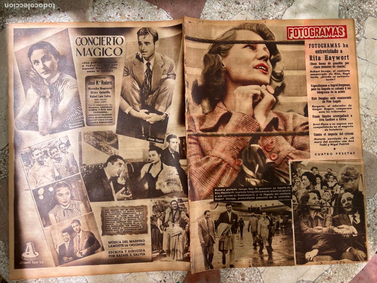 Cine: FOTOGRAMAS N&ordm; 205. RITA HAYWORTH Y ROBERT SAVAGE EN PORTADA. FRANK SINATRA Y AVA GARDNER.