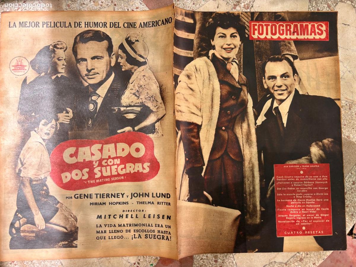 Cine: FOTOGRAMAS N&ordm; 208. AVA GARDNER Y FRANK SINATRA EN PORTADA. BARBARA STANWYCK Y ROBERT TAYLOR.