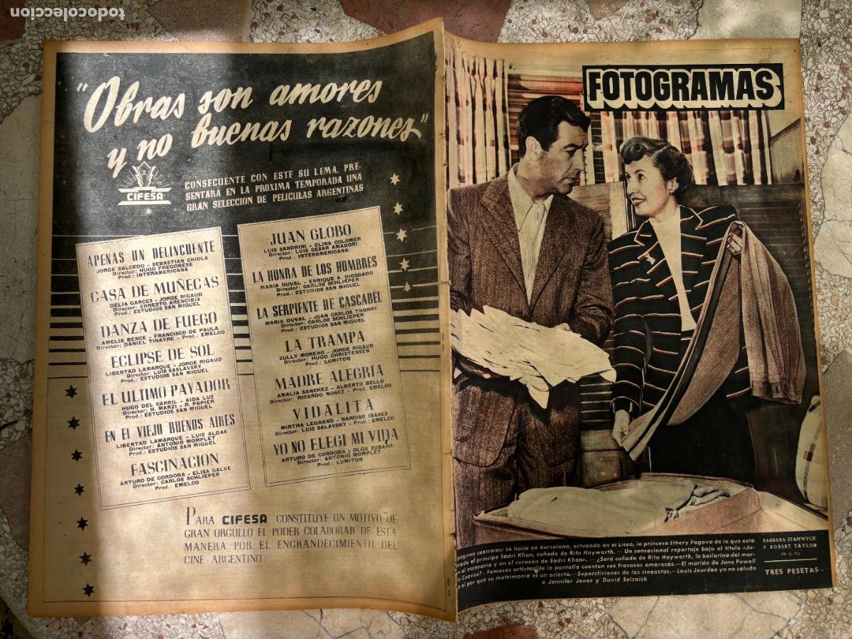 Cin&eacute;ma: FOTOGRAMAS N&ordm; 88. BARBARA STANWYCK Y ROBERT TAYLOR EN PORTADA. SADRI KAHN. JENNIFER JONES.