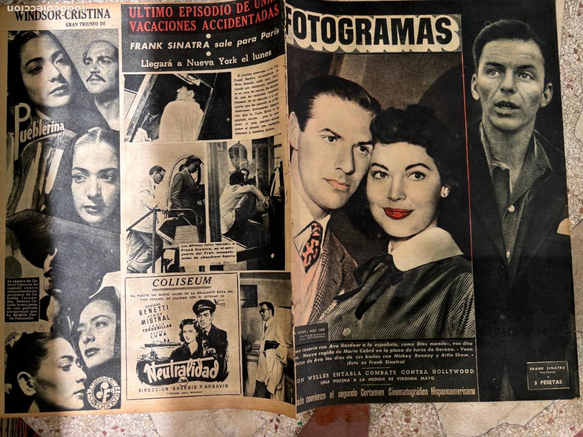 Cine: FOTOGRAMAS N&ordm; 87. FRANK SINATRA, AVA GARDNER Y MARIO CABRE EN PORTADA. ORSON WELLES.